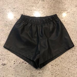 Brandy Melville Black Leather Shorts Size Small